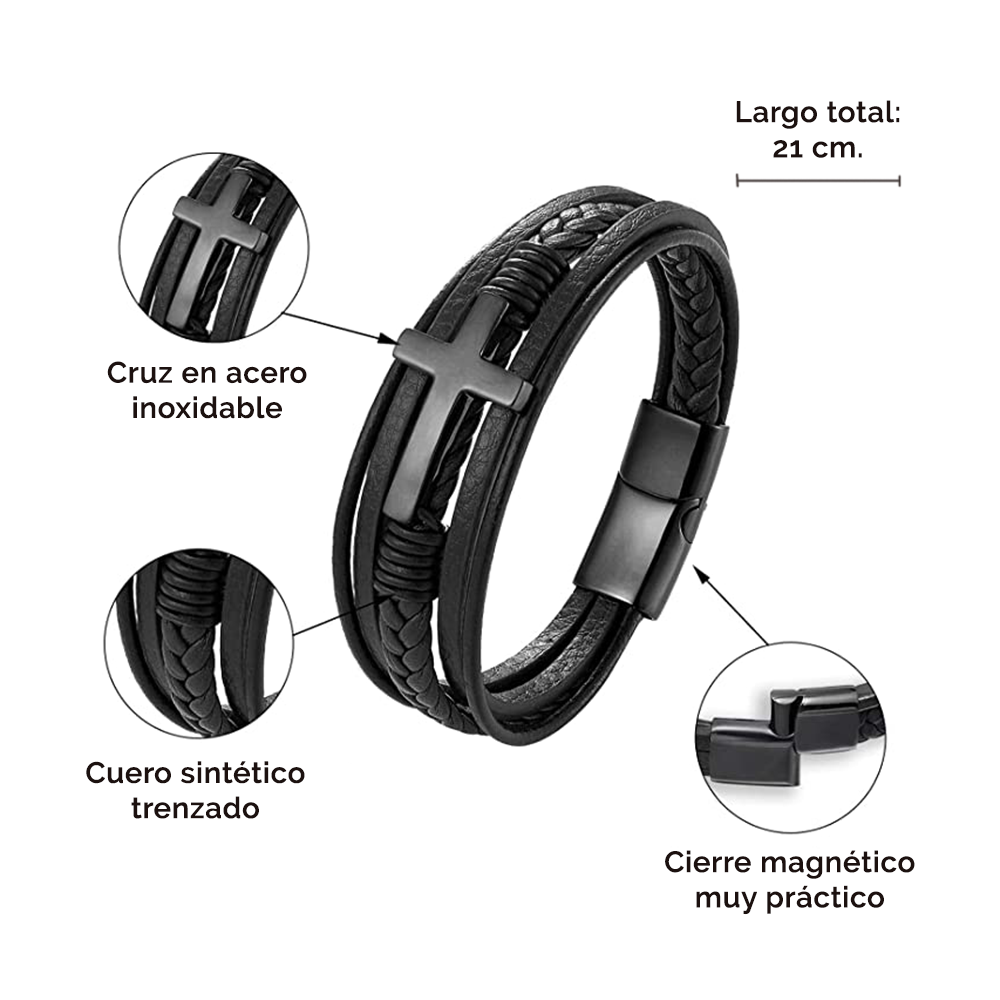 Pulsera de cruz y tarjeta dedicatoria - Siempre presente