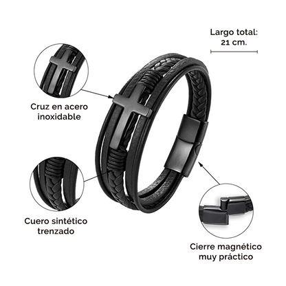 Pulsera de cruz y tarjeta dedicatoria - Siempre presente